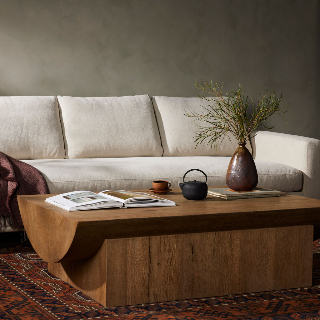 Elbert Coffee Table, Rustic Oak Veneer