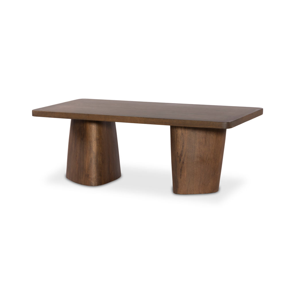 Preview image for Mango Wood Rectangle Coffee Table Aged Brown Finish 49 inch