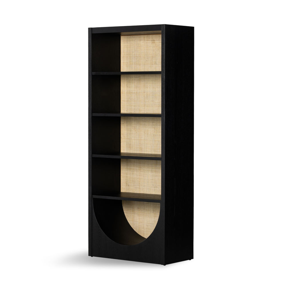 Higgs Bookcase, Brushed Ebony Oak Veneer