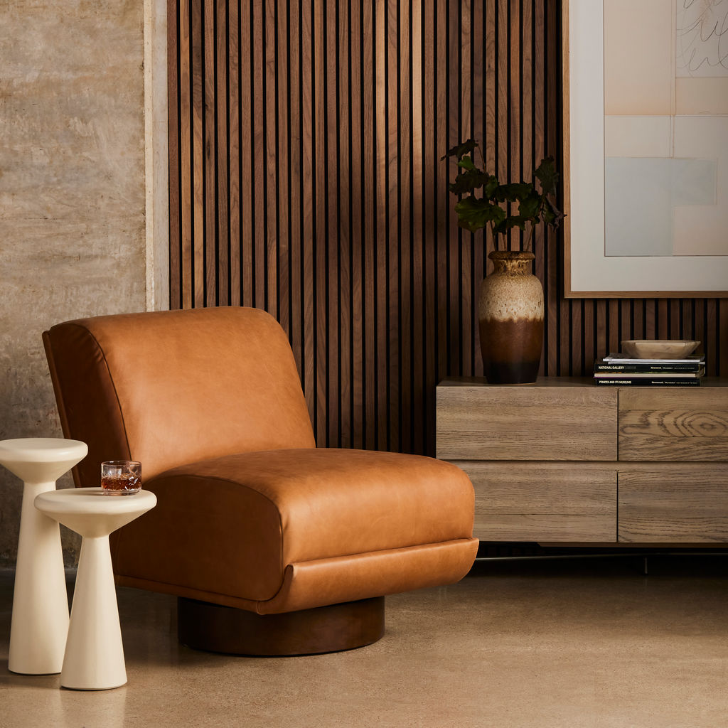 Bronwyn Swivel Chair, Palermo Cognac