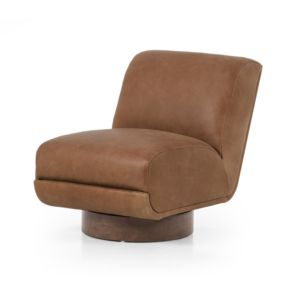 Bronwyn Swivel Chair, Palermo Cognac