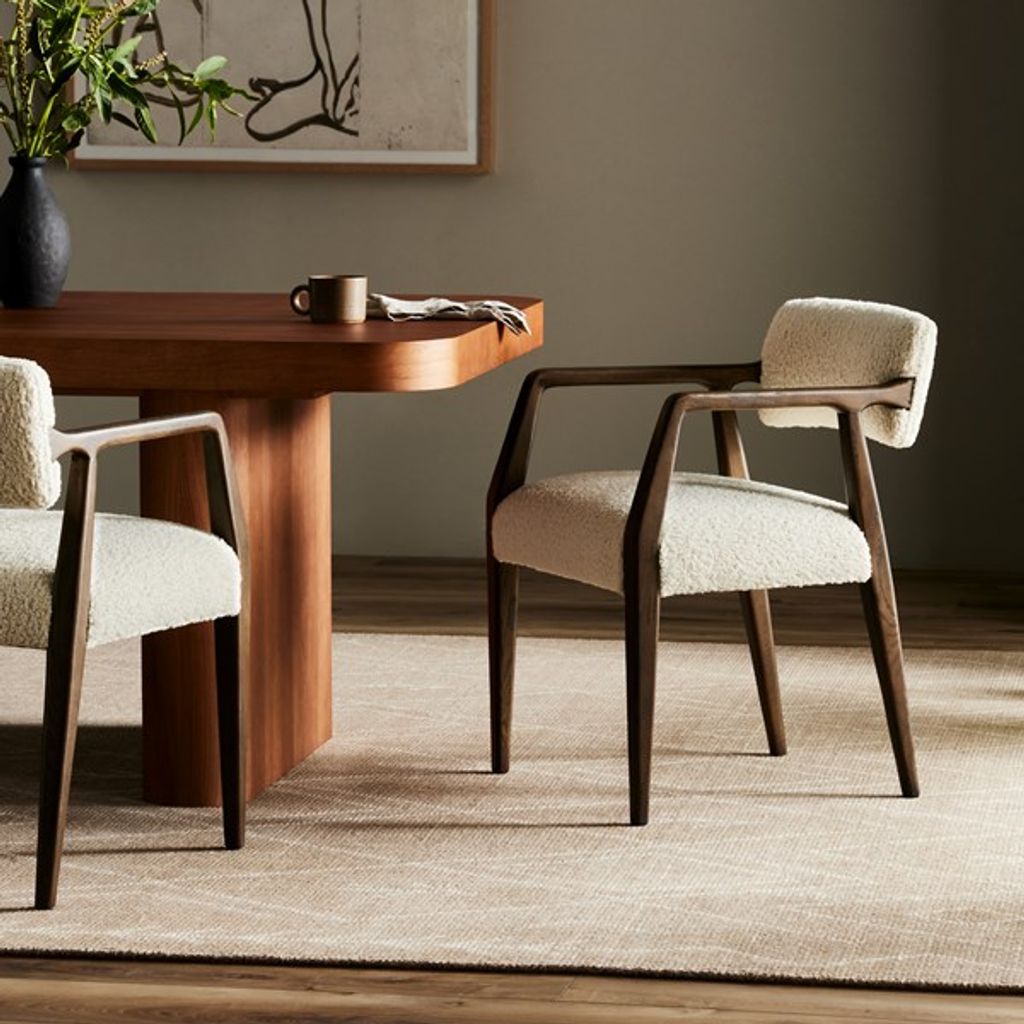 Tyler Dining Armchair-Sheepskin Natural
