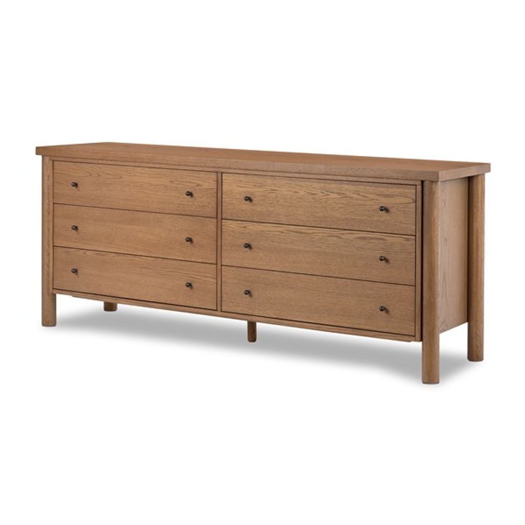 Roark 6 Drawer Dresser-Amber Oak Veneer