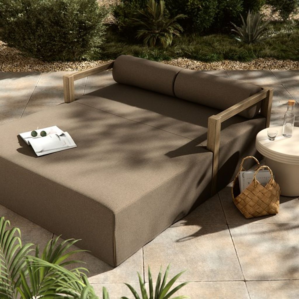 Laskin Outdoor Daybed-Washed Brown-Fsc