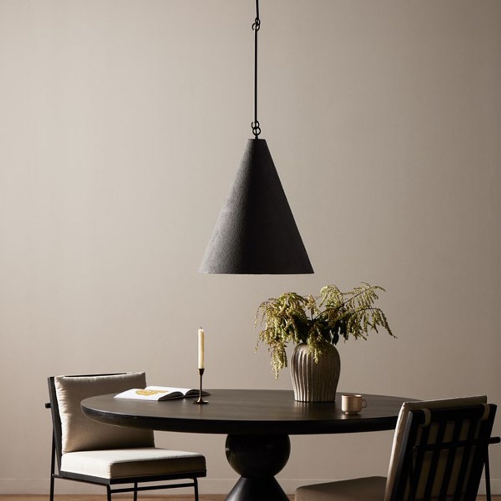 Grazia Pendant-Matte Black Plaster