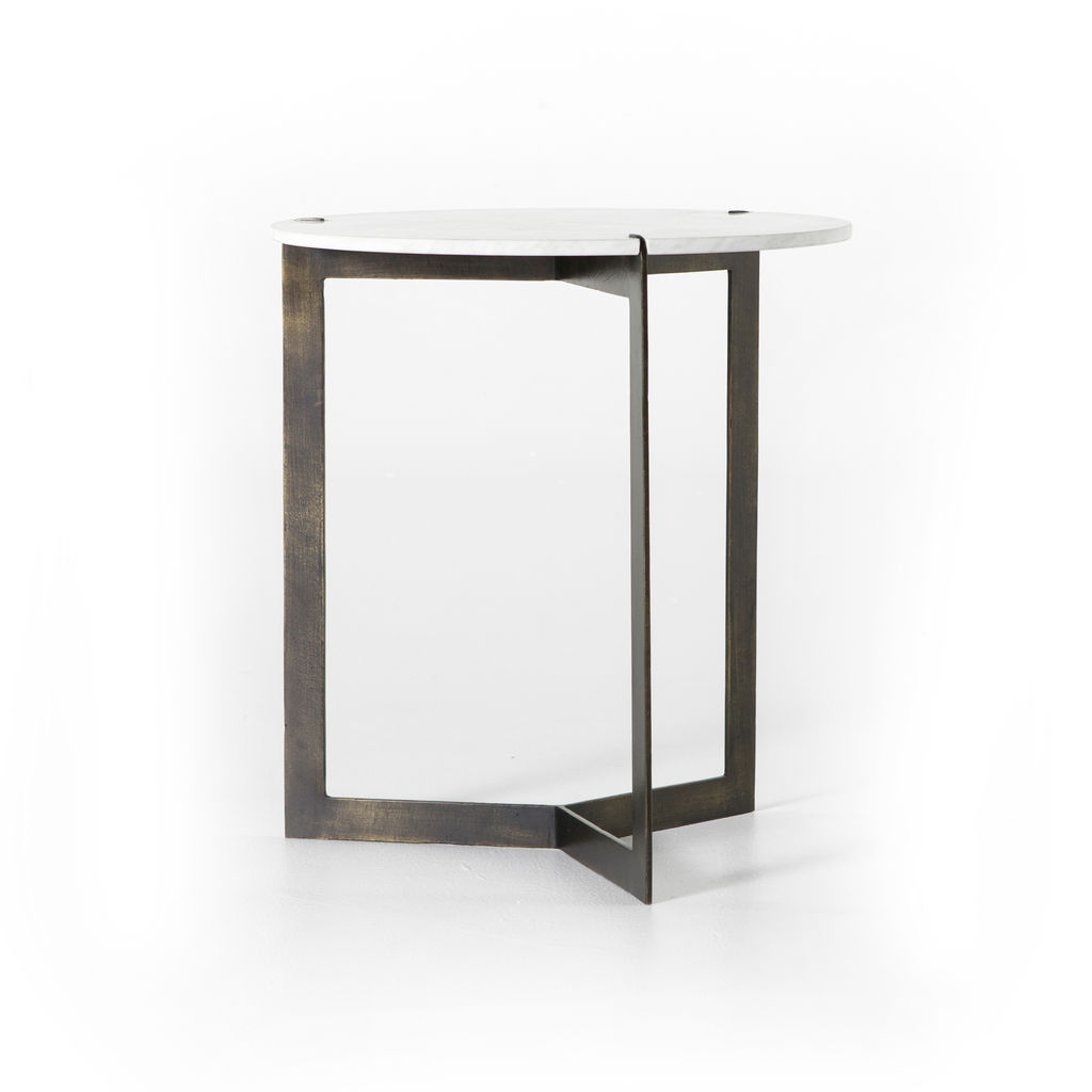 Preview image for End Table, Polished White Marble