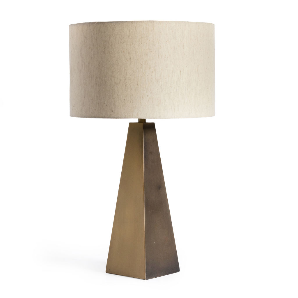 Pyramid Table Lamp, Brass