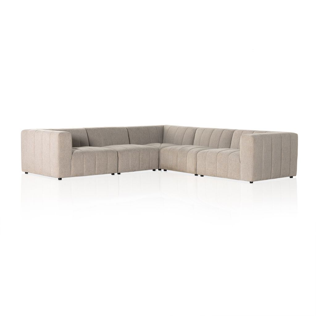 Langham Channeled 5-Piece Sectional, Napa Sandstone