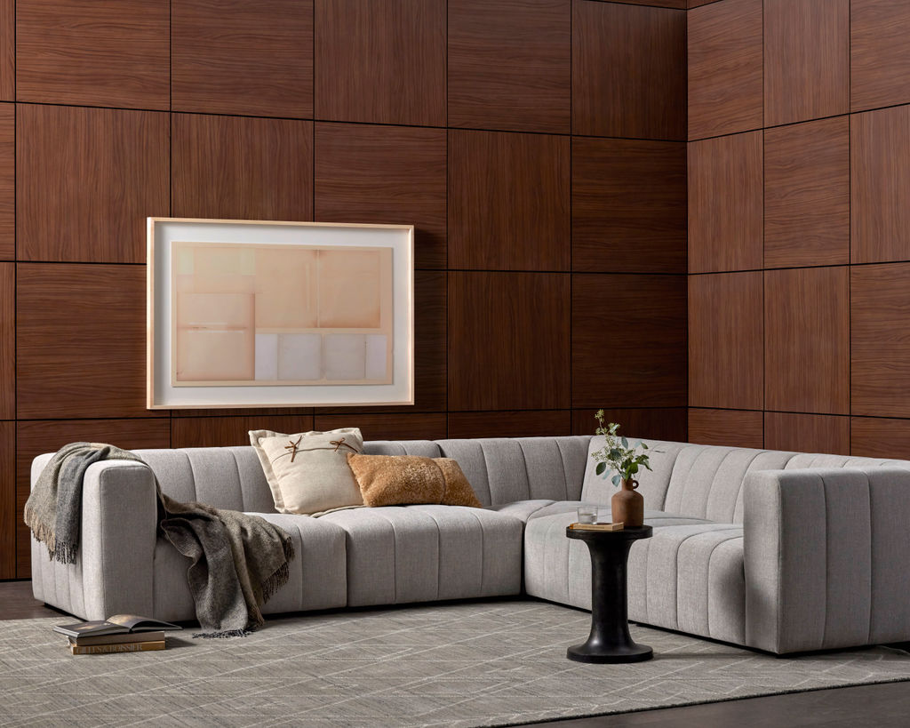 Langham Channeled 5-Piece Sectional, Napa Sandstone
