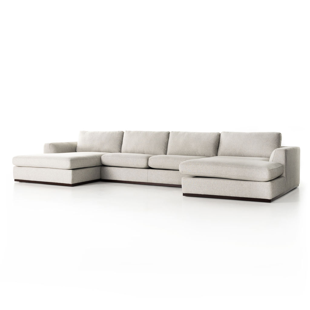 3-Piece U Sectional, Silver