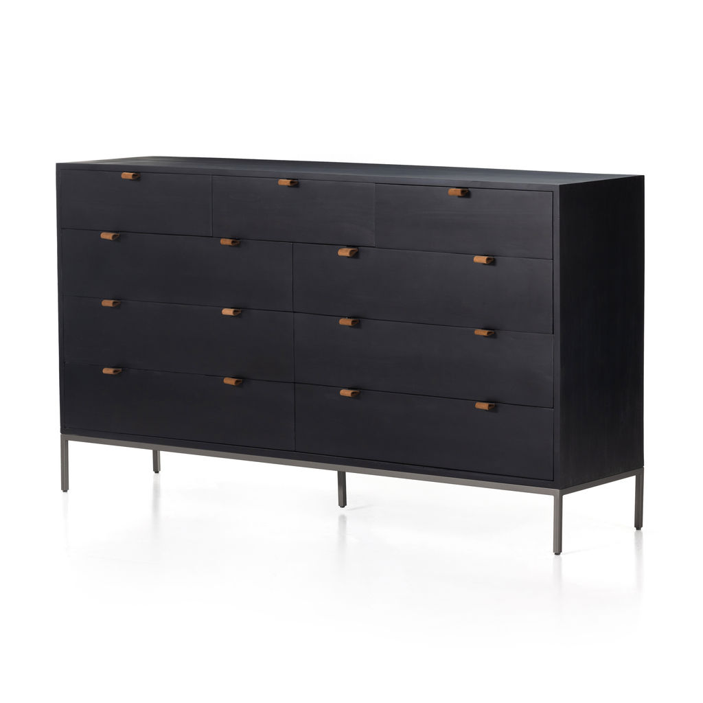 Trey 9 Drawer Dresser, Black Wash Poplar