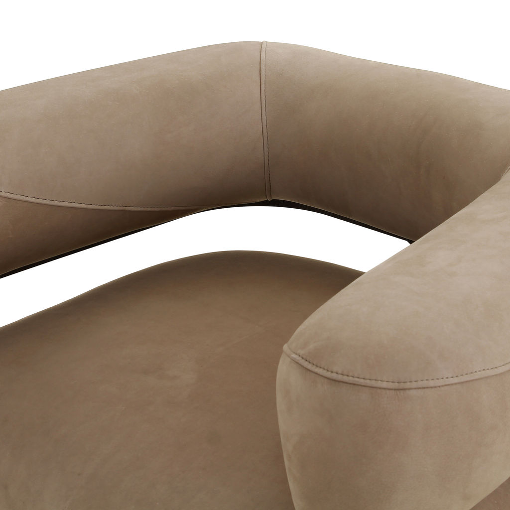 Gareth Swivel Chair, Nubuck Silver