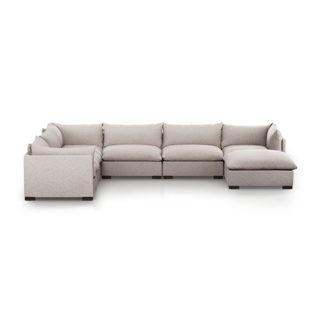 Westwood 6-Piece Sectional With Ottoman, Bayside Pebble