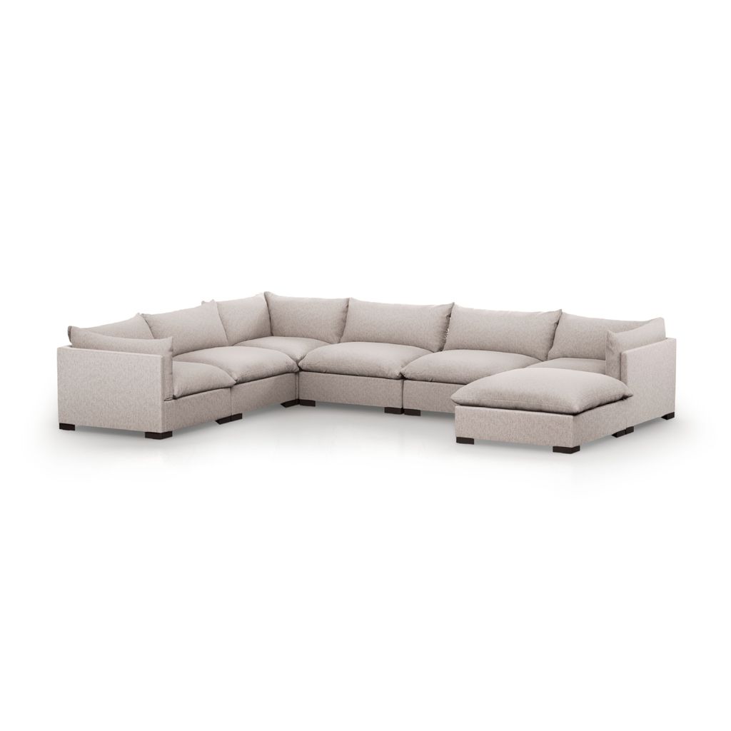 Westwood 6-Piece Sectional With Ottoman, Bayside Pebble