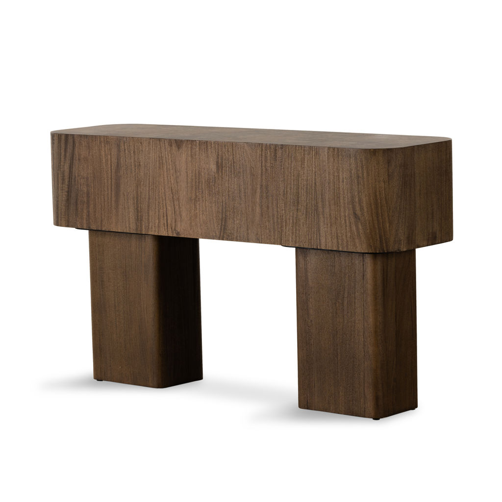 Blanco Console Table, Warm Umber Burl