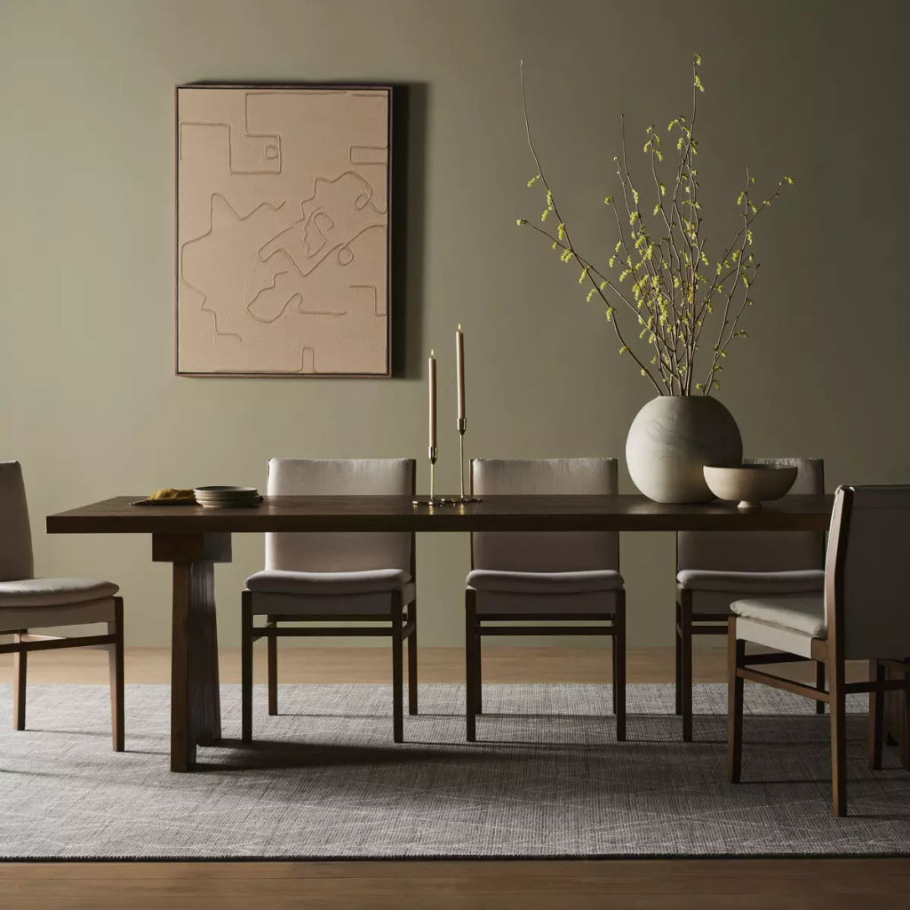 Darnell Dining Table 110", Bleached Oak Veneer