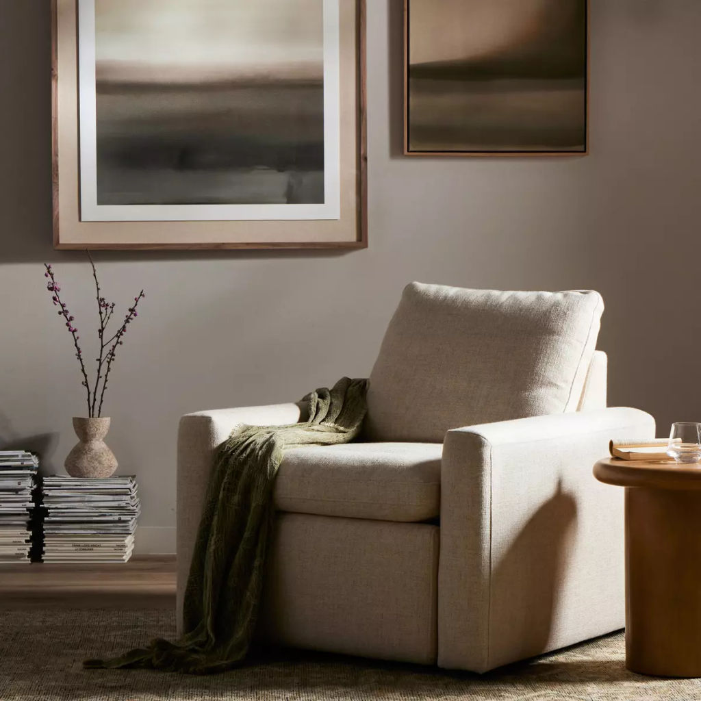 Tillery Power Recliner Accent Chair, Antigo Natural