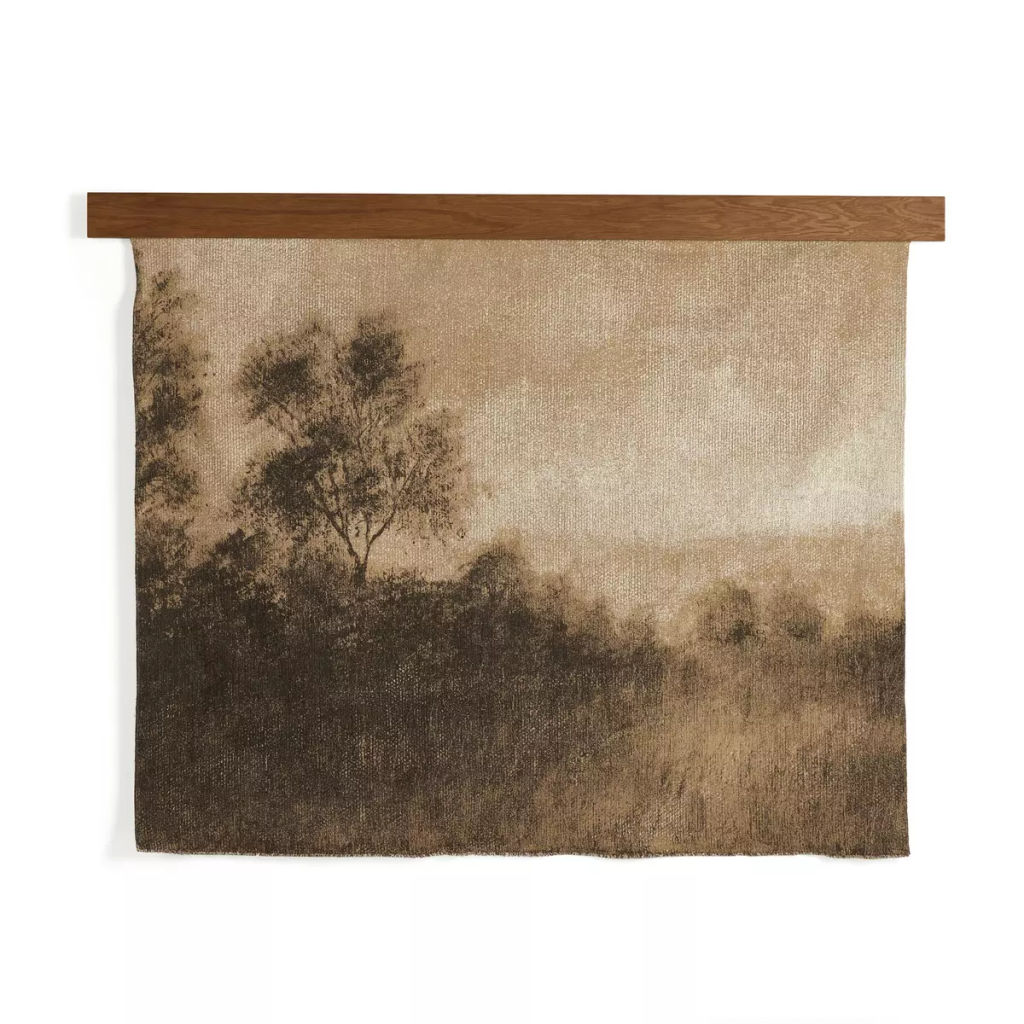 Preview image for Hillside Haze By Aileen Fitzgerald And Hanger 76" X 1.5" X 58", Light Oak