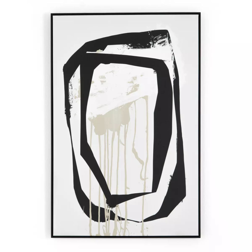 Living Foom Artwork, 32" X 2" X 48", Black Maple Floater