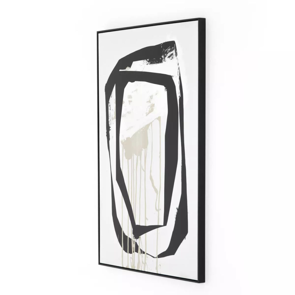 Living Foom Artwork, 32" X 2" X 48", Black Maple Floater