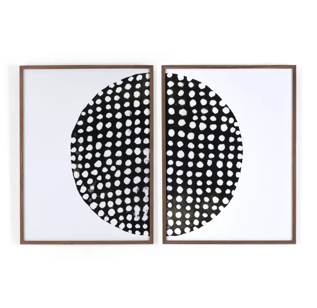 Global Disco Diptych, Black By Jess Engle 36" X 2.5" X 24"