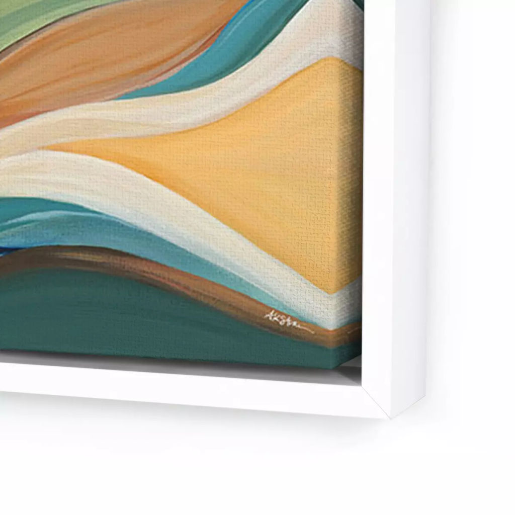 Trail To Teal Lake By Ahn Hee Strain 24" X 2" X 32", White Maple Floater