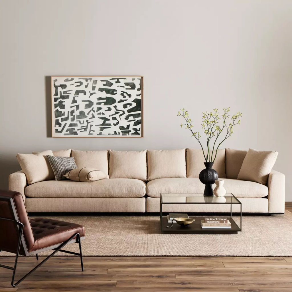 2-Piece  Sectional, Off-White