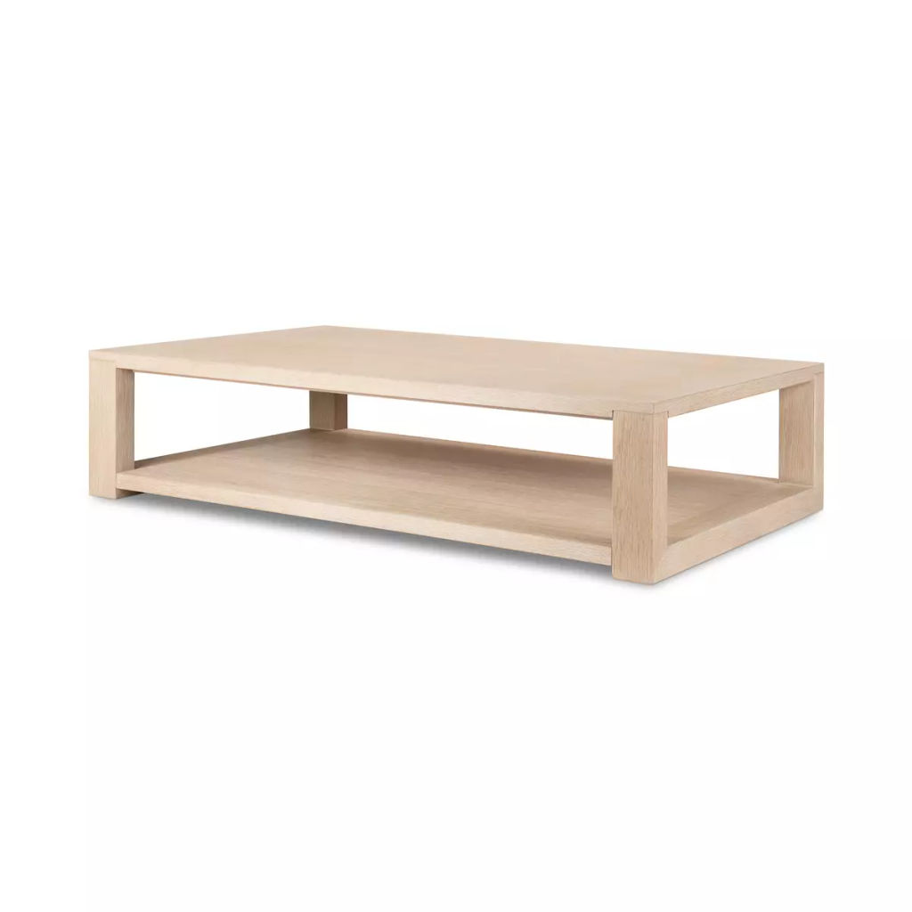Preview image for Thomas Coffee Table 67" X 40" X 15.75", Bleached Oak Solid
