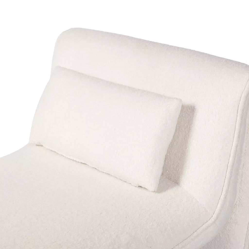 Contemporary Style Chaise Lounge, Cream