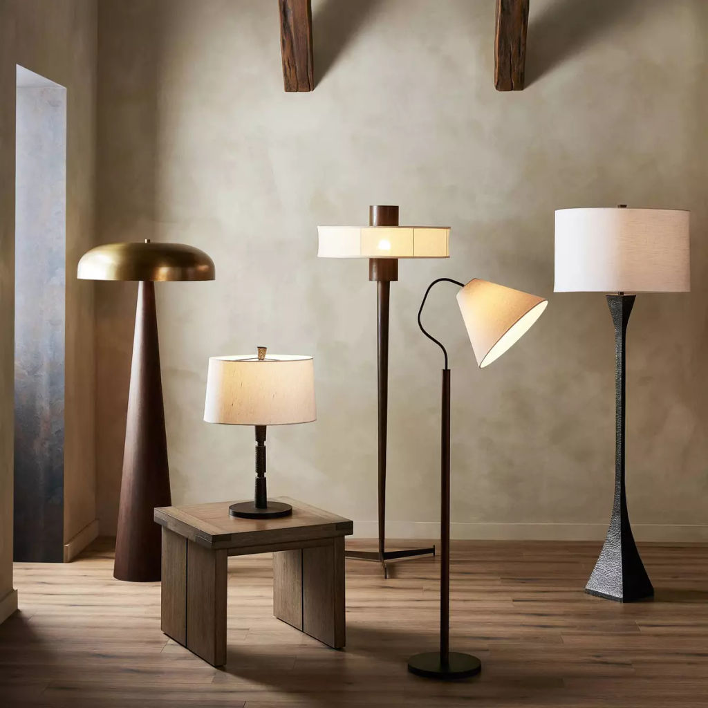 Tapered Forged Floor Lamp 24" X 24" X 70.5", Forged Black Aluminum