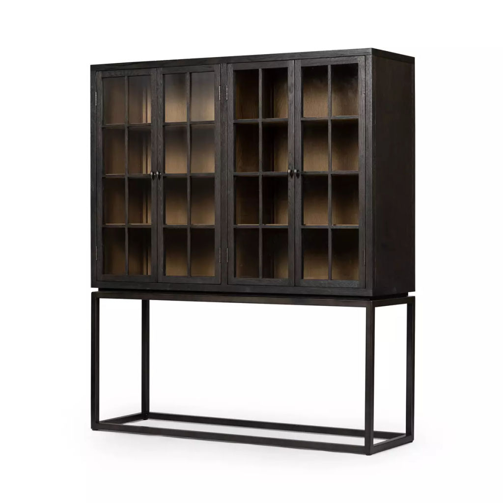 Palmer Cabinet 59" X 18" X 69", Aged Black