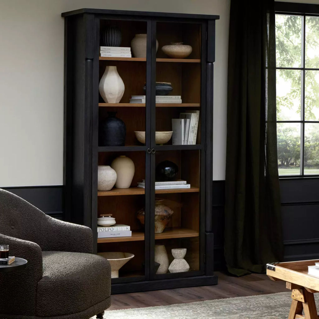 Concord Cabinet 44" X 20" X 84", Charcoal Oak Veneer