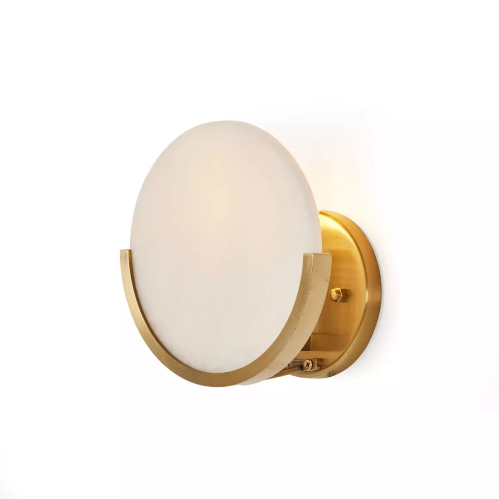 Alabaster Sconce, Brushed Brass
