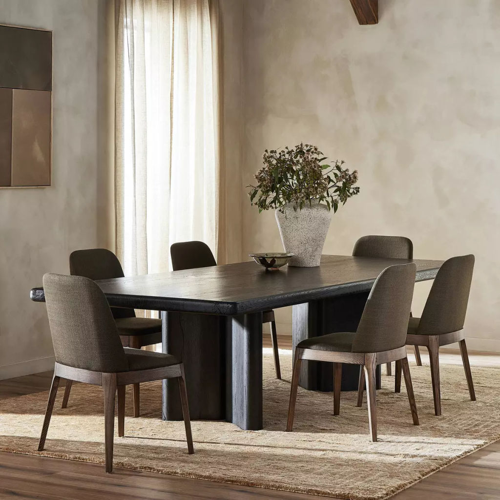 Castro Dining Table 118" 118" X 47.25" X 29.75", Dark Espresso Reclaimed French Oak