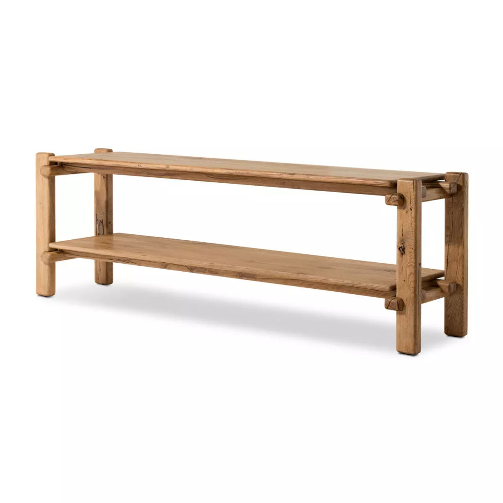 Preview image for Minimalist Console Table Natural Reclaimed French Oak Wood 87 inch