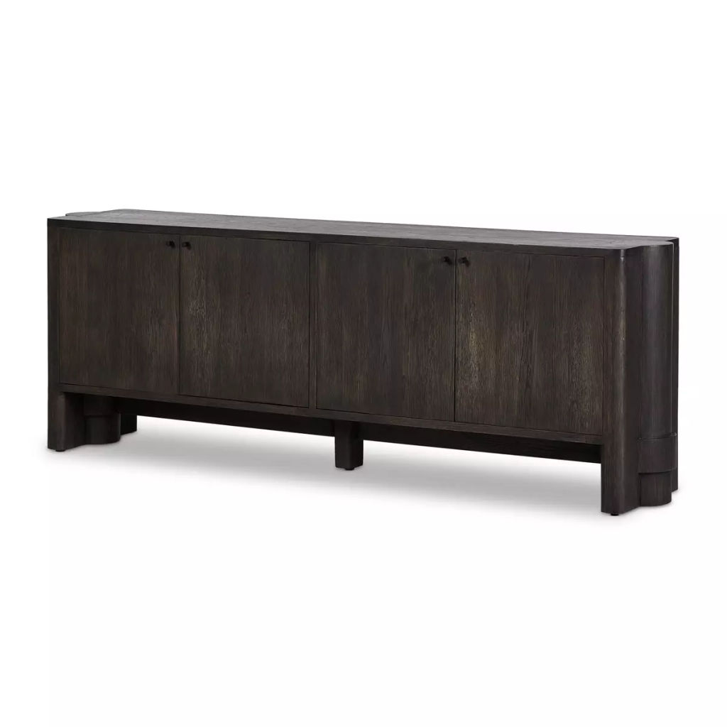 Sylvie Sideboard 89" X 18" X 31", Brushed Dark Brown