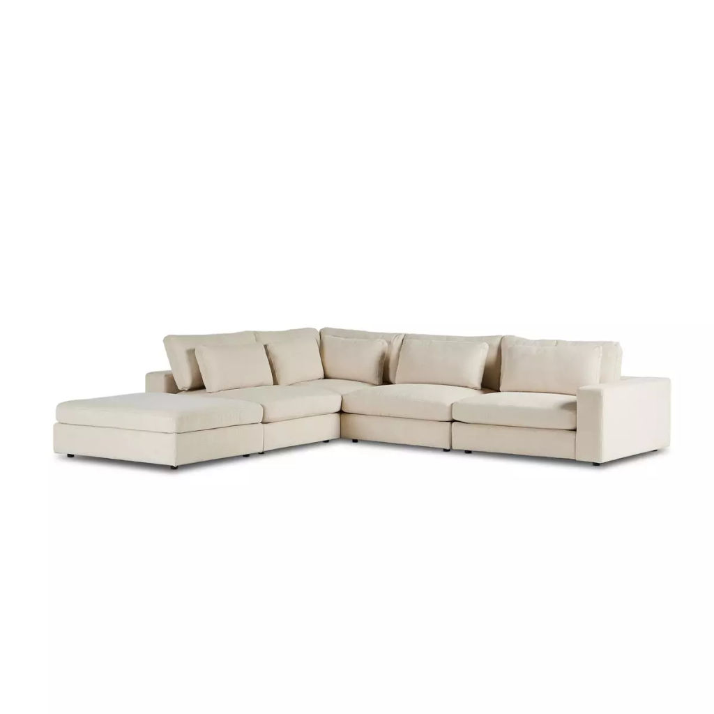 4-Piece Sectional Raf W/Ottoman, Sand