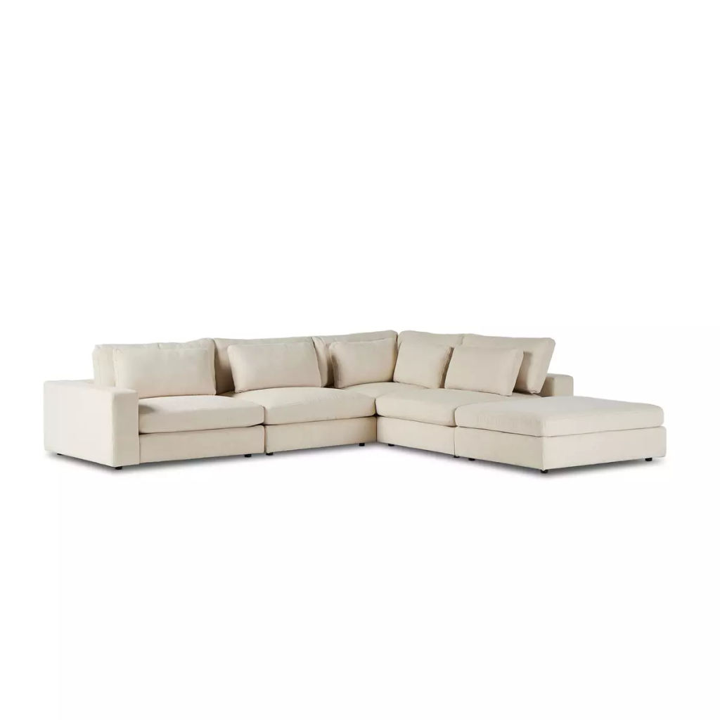 4-Piece Sectional W/Ottoman, Sand
