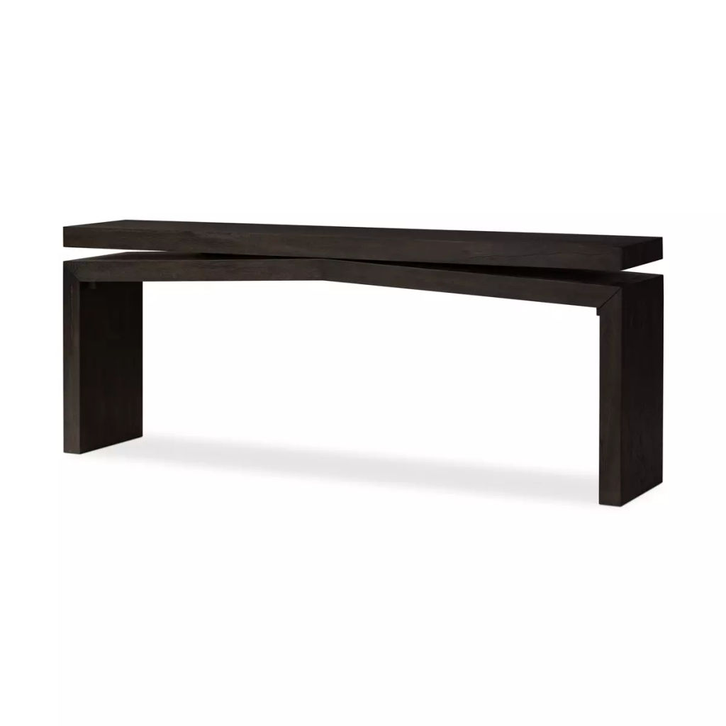 Matthes Oak Console Table 78.75" X 15" X 30.75", Smoked Black