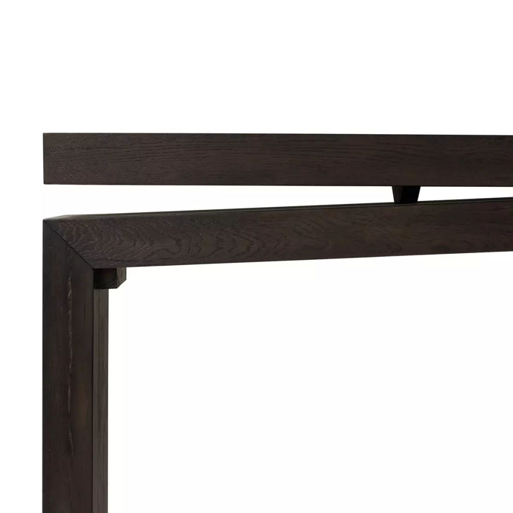 Matthes Oak Console Table 78.75" X 15" X 30.75", Smoked Black