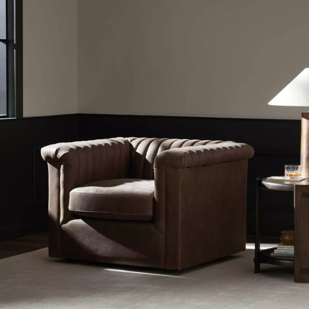 Watson Swivel Chair 37" X 33.5" X 26.5", Palermo Cigar