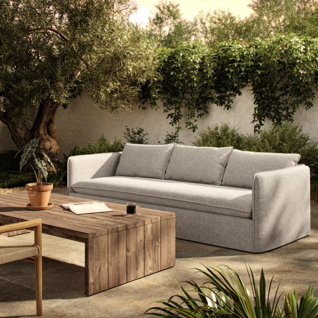 Andre Outdoor Sofa 96" X 37.75" X 31.5", Alessi Slate