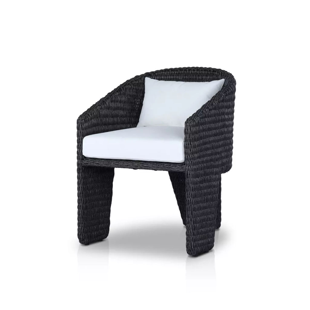 Fae Outdoor Dining Chair 23.25" X 26.5" X 32", Stinson White And Vintage Coal