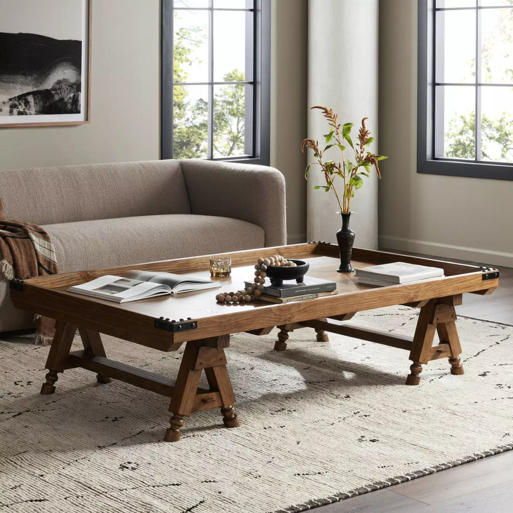 The Don't Try To Explain It Table 65.25" X 41" X 17", Distressed Brown Veneer
