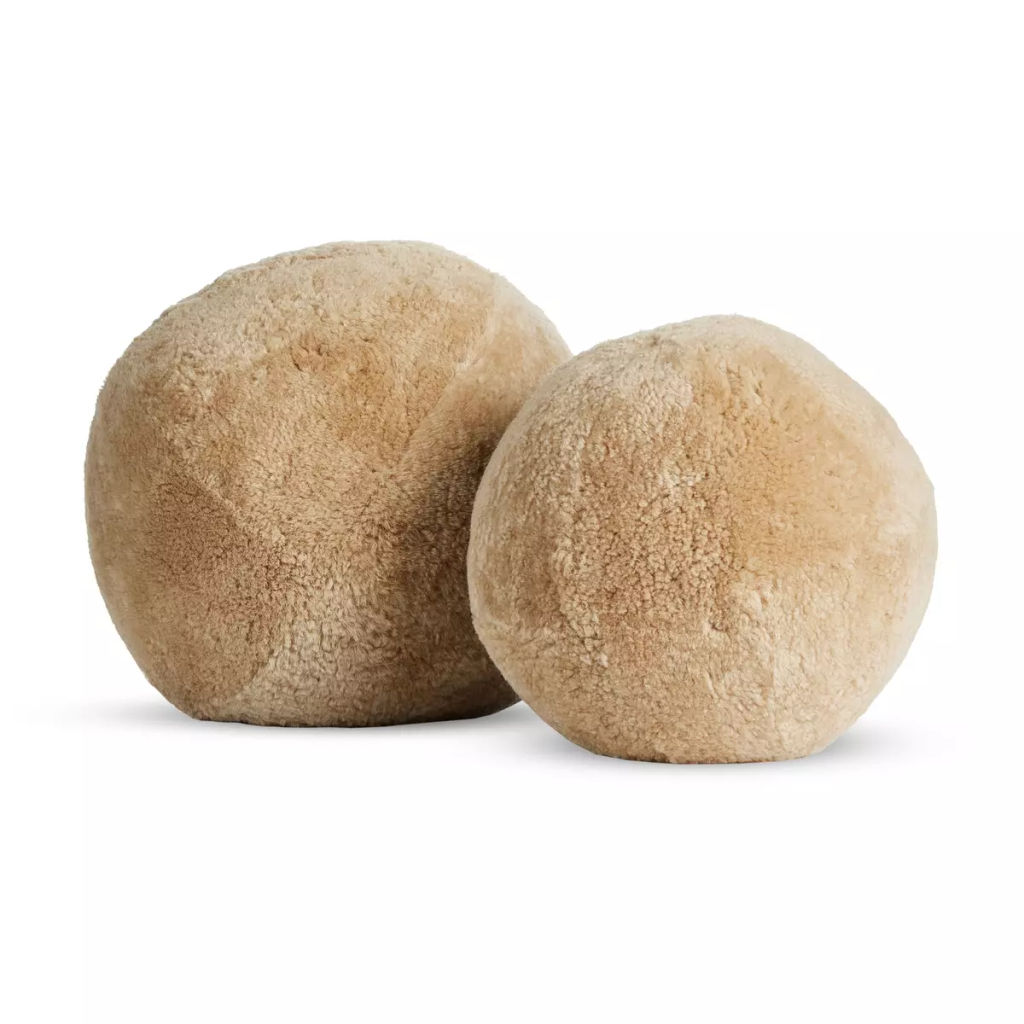 Preview image for Balle Shearling Pillow Set 12" X 12" X 12", Beige Shorn Sheepskin