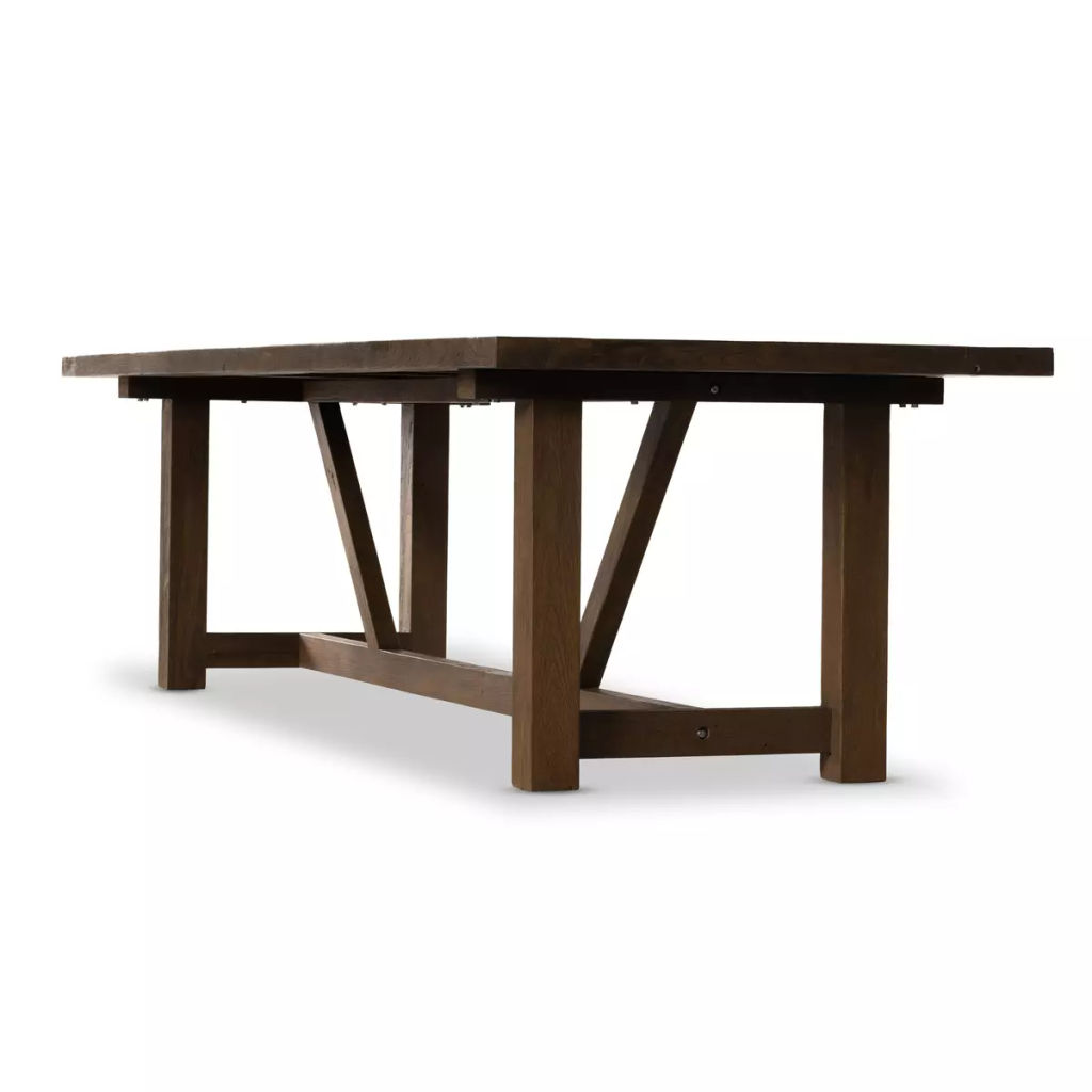 Stewart Outdoor Dining Table 118", Stained Heritage Brown-Fsc