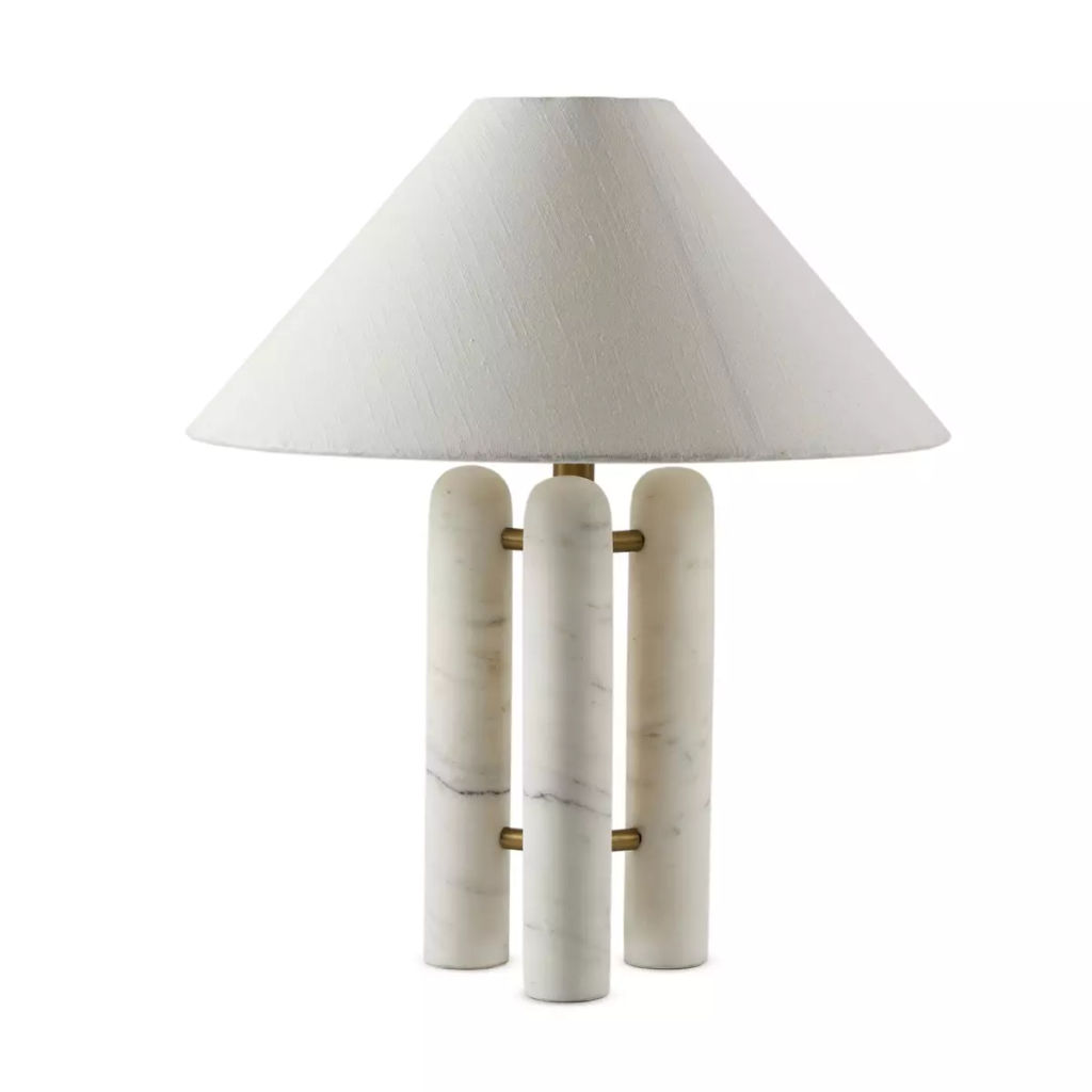 Preview image for Medici Table Lamp, Charcoal And White Marble