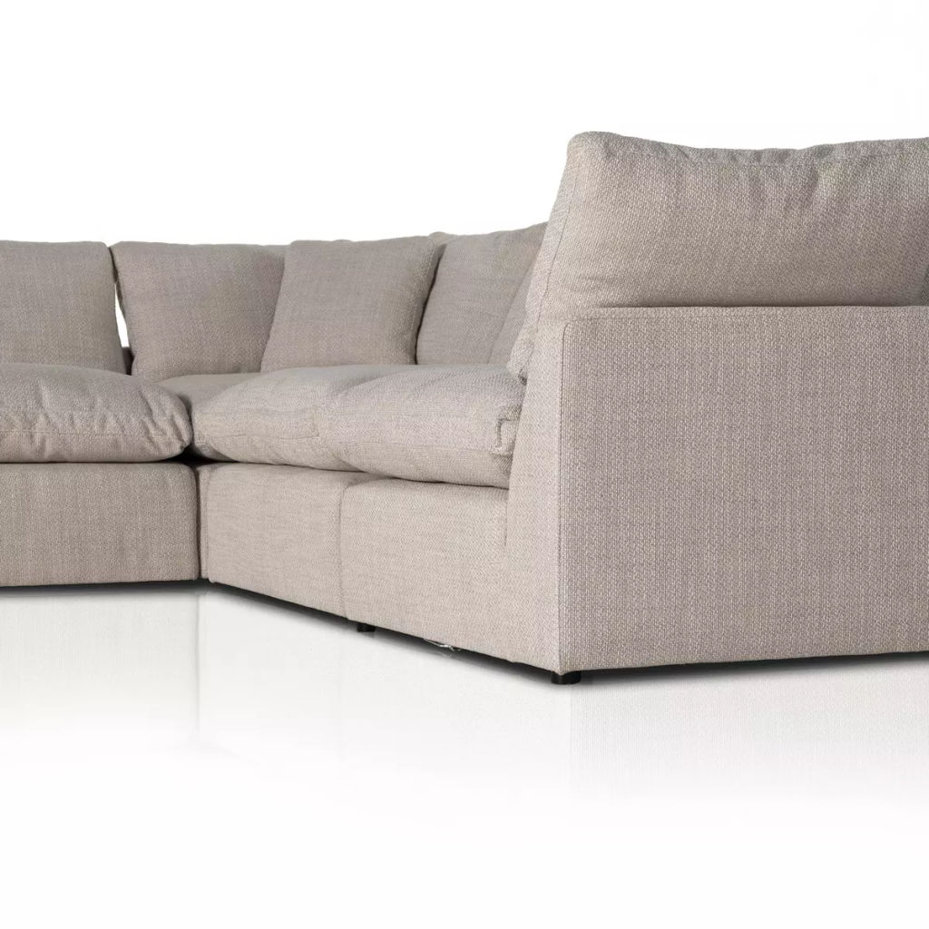 4-Piece Sectional W/ Ottoman, Wheat