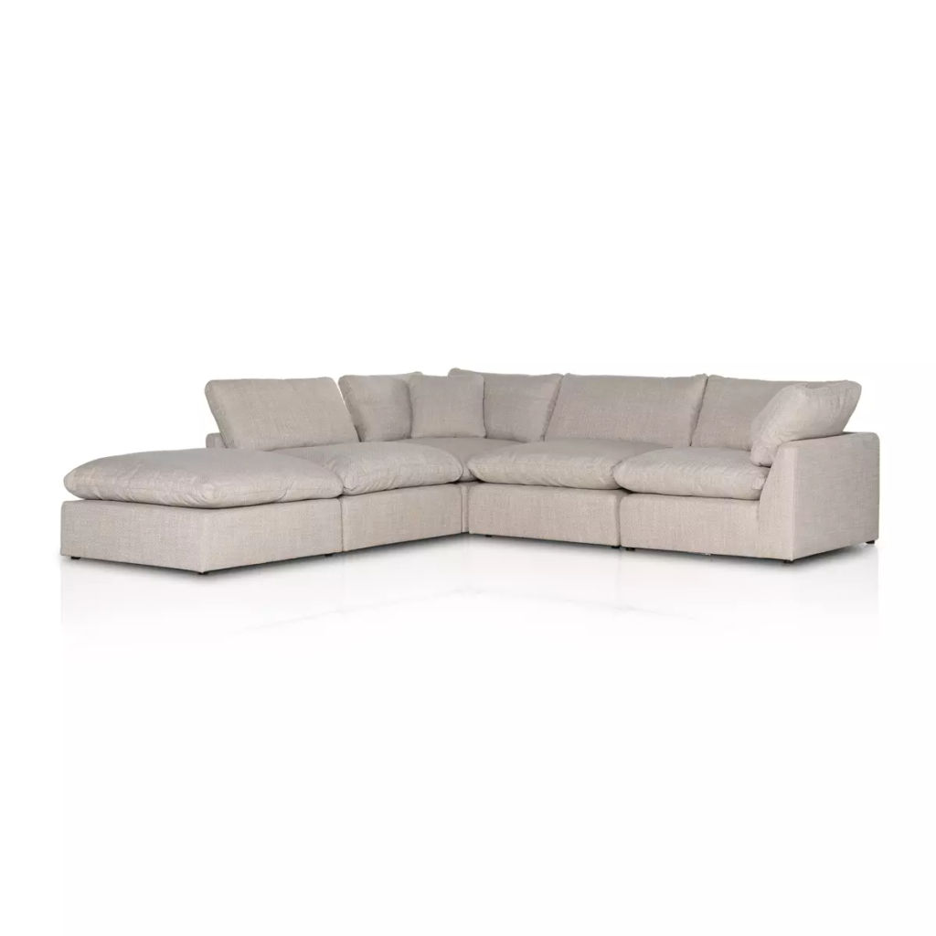 4-Piece Sectional W/ Ottoman, Wheat