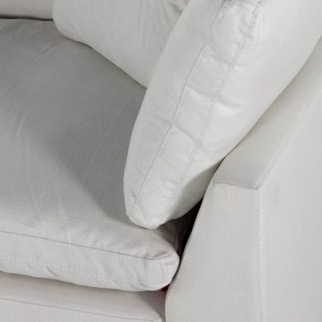 4-Piece Sectional W/ Ottoman, Ivory